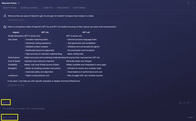 Chat Mode Copilot For Obsidian