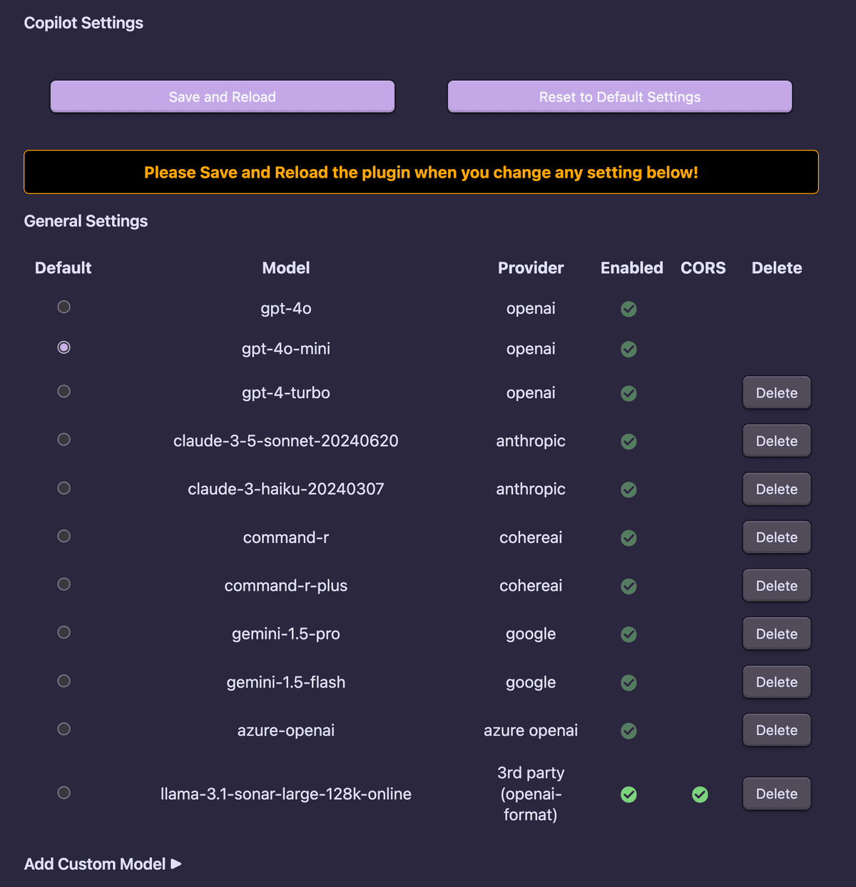 Copilot Settings Copilot For Obsidian Copilot settings copilot for obsidian
