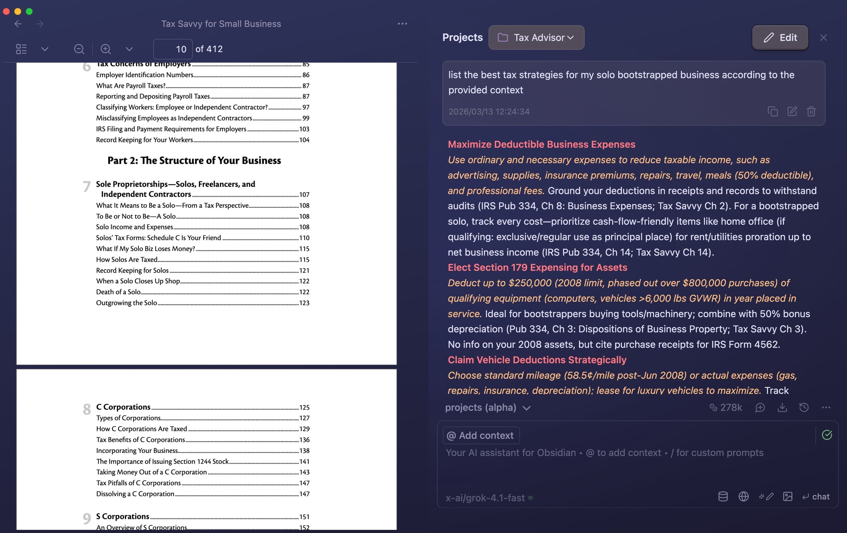 Copilot project workspace with isolated context